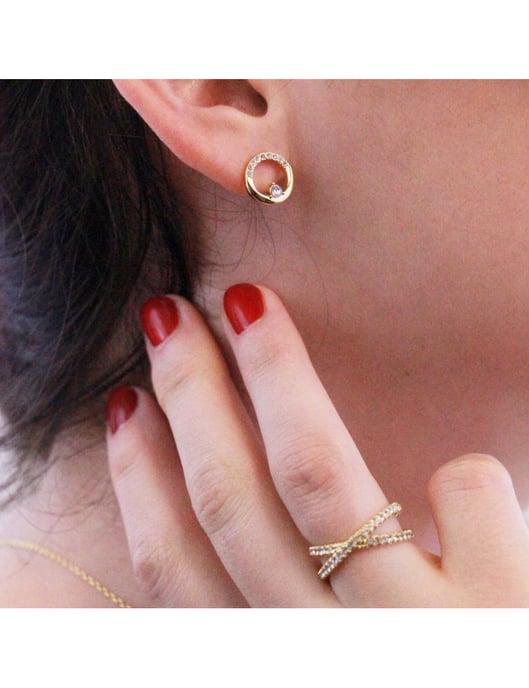 Clarine Ohrringe - Gold und Kristall - Image 2