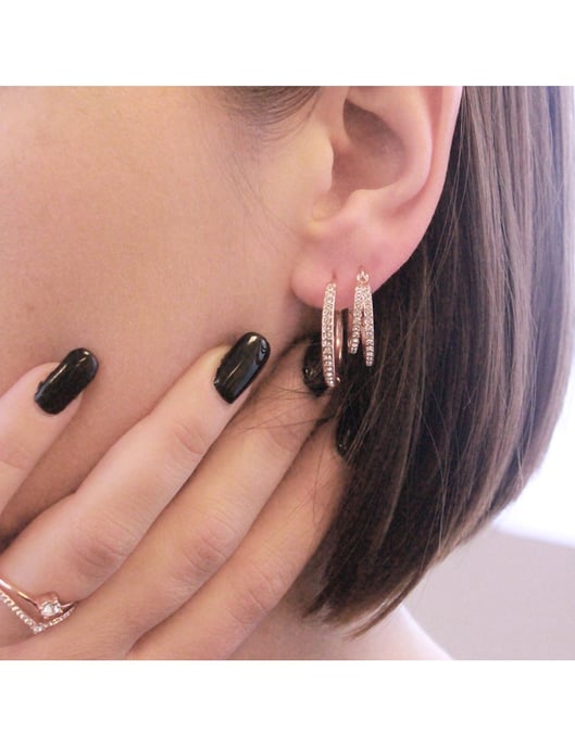 Schicke Ohrringe - Rose Gold und Kristall - Image 2