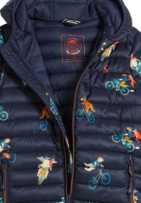 Joules Jungen Cairn Jacke Biker Tier in Marine - Image 3