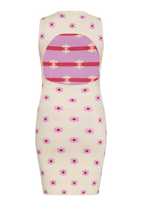 Mymo Kleid Damen CREME LILA ROT - Image 4