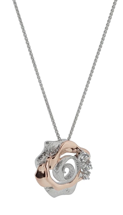 Orphelia 'Ivory' Women's 925 Sterling Silver Chain with Pendant - Silver/Rose ZH-7091/1