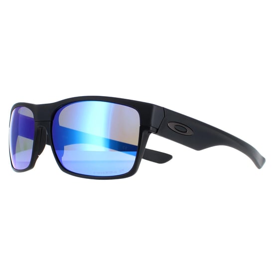 Oakley Rectangle Mens Matte Black Prizm Sapphire Polarized  TwoFace