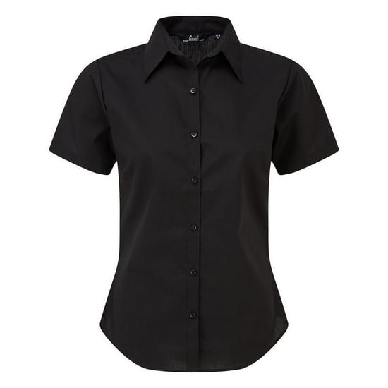 Premier Kurzarm-Popeline-Bluse / Schlichte Arbeitshemden (Schwarz) - Image 1
