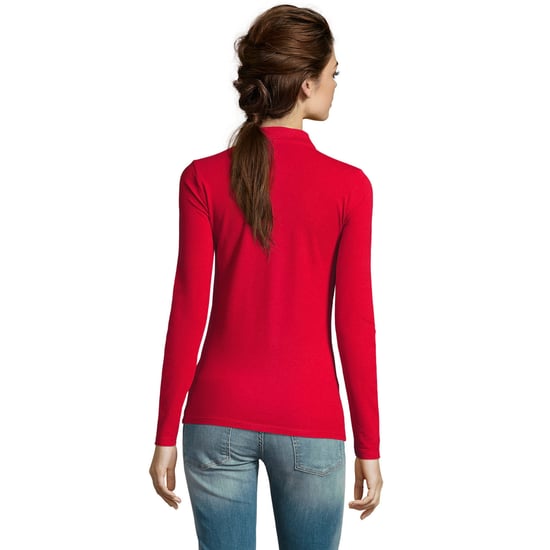 SOLS Womens/Ladies Perfect Langarm-Pique-Poloshirt (Rot) - Image 3