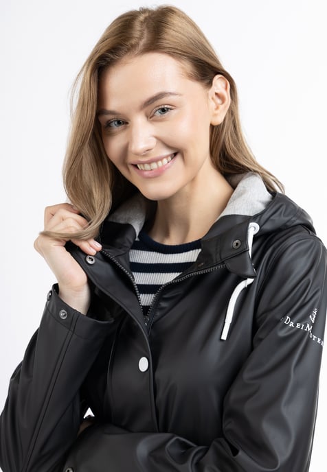 Dreimaster Regenjacke Damen Schwarz - Image 3