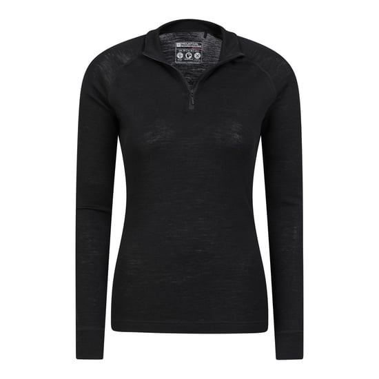Mountain Warehouse Womens/Ladies Merino Wool Zip Neck Thermal Top (Black)