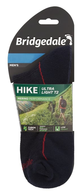 Bridgedale - Herren Wandern Merino Low Socken - Marine / Rot - Image 2