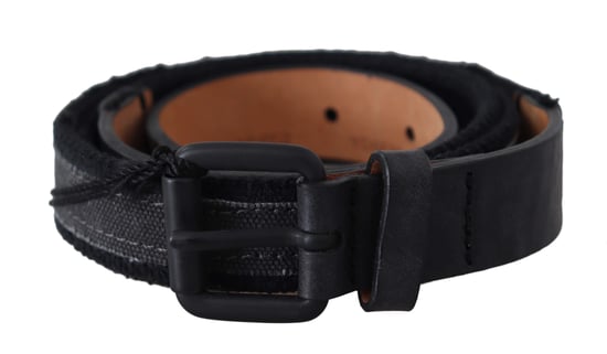 Ermanno Scervino Women's Black Leather Logo Buckle Waist