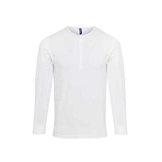 Premier Mens Long John Roll Sleeve T-Shirt (Weiß) - Image 1