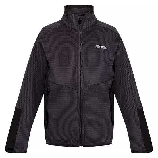 Regatta Kinder/Kinder Highton III Fleecejacke mit durchgehendem Reißverschluss (Dunkelgrau/Schwarz) - Image 1