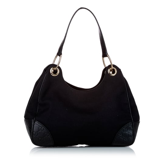 Vintage Gucci Guccissima Canvas Shoulder Bag Black - Image 3
