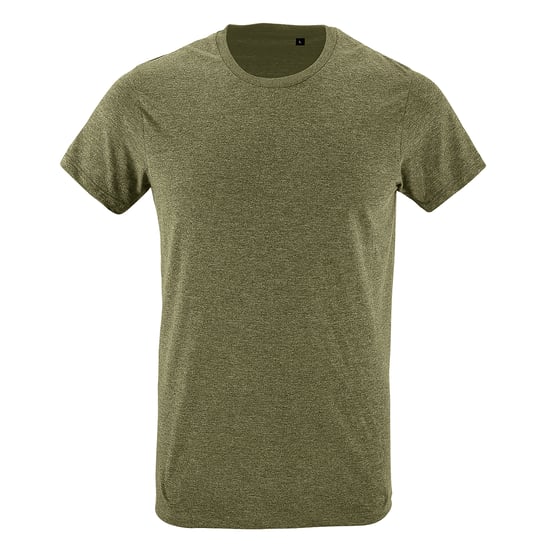 SOLS Herren Regent Slim Fit T-Shirt mit kurzen Ärmeln (Heather Khaki) - Image 1