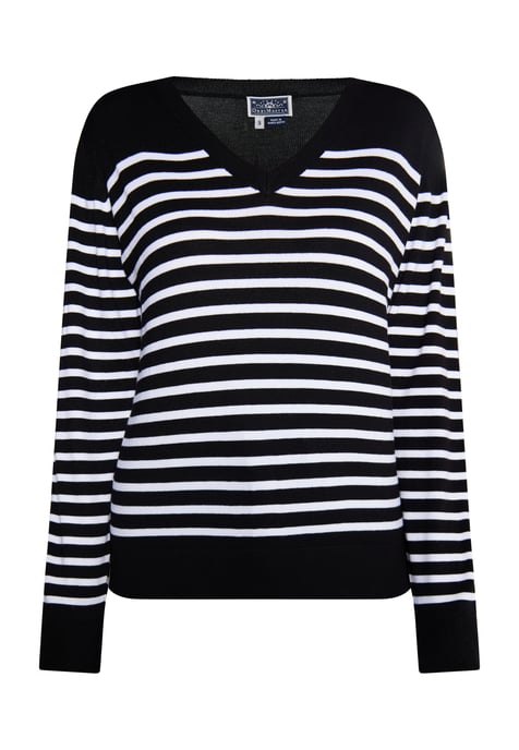 Dreimaster Strickpullover Damen schwarz weiss - Image 1