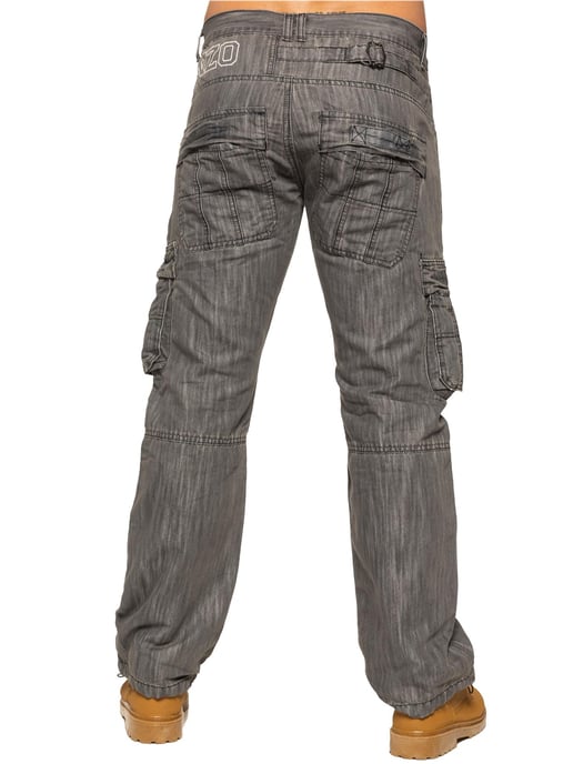 Enzo | Herren Combat Denim Jeans - Grau - Image 3