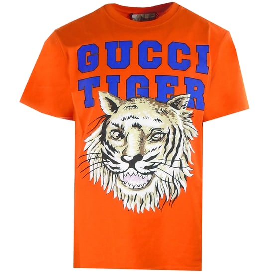 Gucci Tiger Design Regular Fit Orange T-Shirt