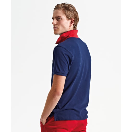 Asquith & Fox Herren Classic Fit Kontrast-Poloshirt (Navy/ Rot) - Image 2