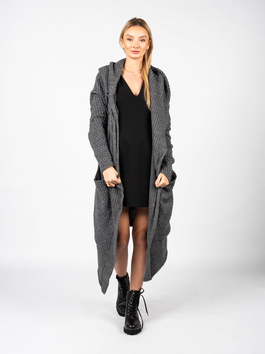 La Haine Iside Us Strickjacke Unisex-LM056 Damen grau - Image 3