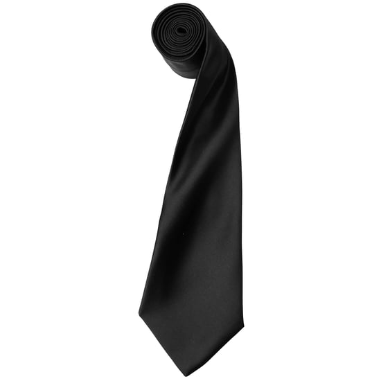 Premier Herrenkrawatte aus Satin (schmale Klinge) (2er-Pack) (Schwarz) - Image 1