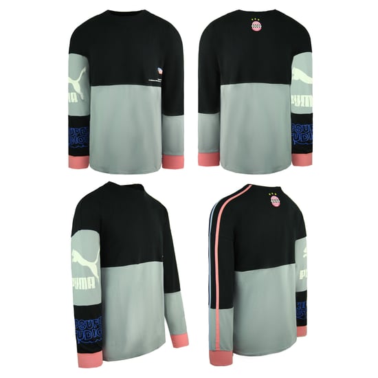 Puma x Kidsuper Studios Long Sleeve Crew Black Mens Football Club Top 598464 01
