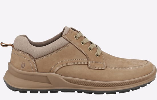 Hush Puppies Adam Nubuk Herren Schnürschuhe In Taupe - Image 1