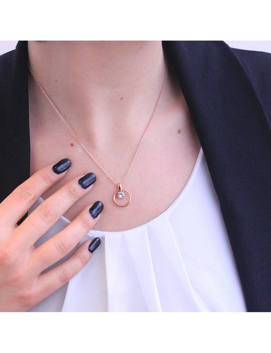 Octavia-Anhänger - Rosegold und Kristall - Image 2