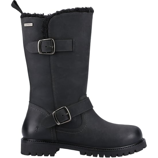 Hush Puppies Winnie Leder Damen Schwarz Stiefel - Image 5