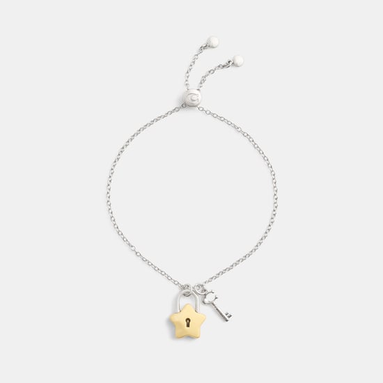 Star Padlock and Key Slider Bracelet