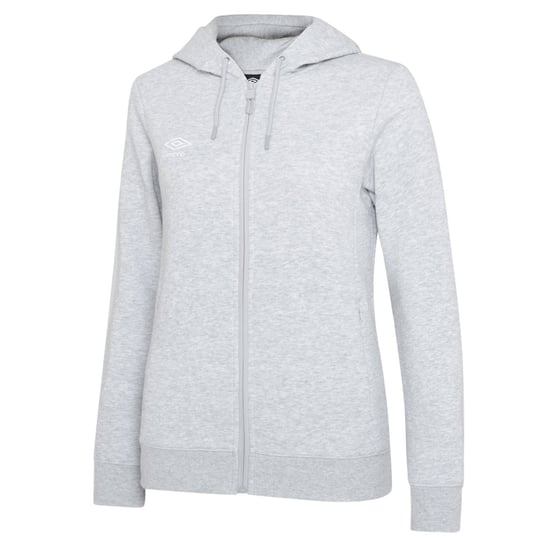 Umbro Womens/Ladies Club Leisure Full Zip Hoodie (Grau meliert/Weiß) - Image 1