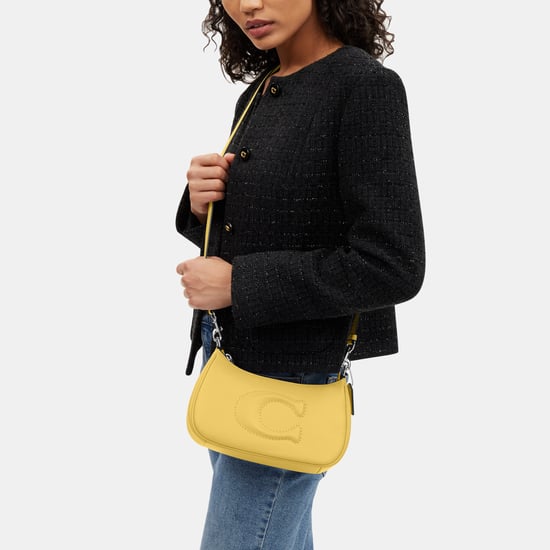 Teri Shoulder Bag with Leather Strap with Debossed Sculpted C