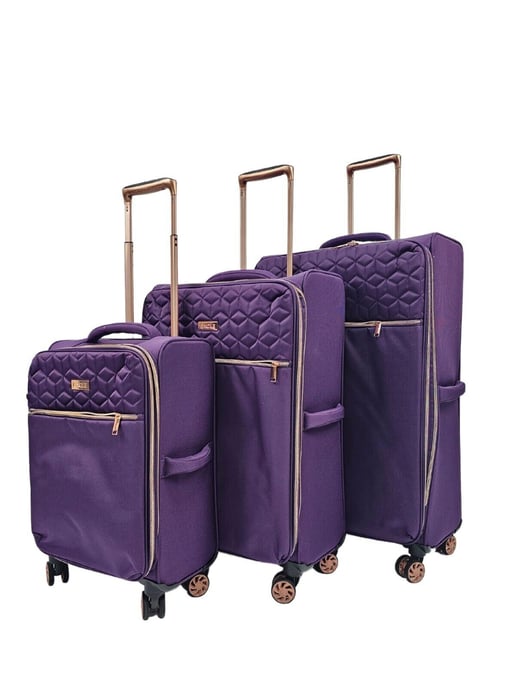 Purple 4 Wheel Luggage Travel Lightweight Bags Suitcases Set