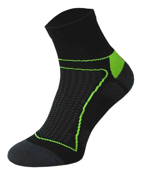 COMODO - Unisex Chaussettes Cyclisme sport Velo Route anti Tranpirante Basses - Vert Noir - Image 1