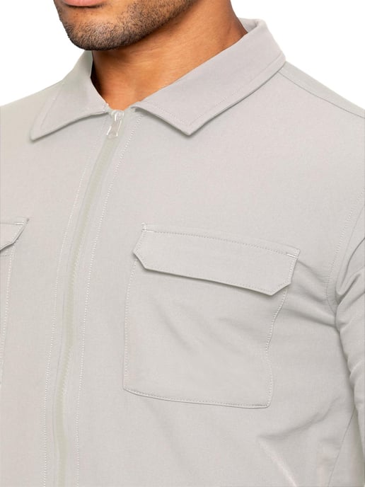 Enzo | Herren Cargo Shacket Trainingsanzug Set - Stein - Image 4