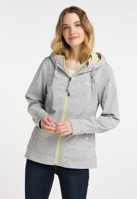 Schmuddelwedda Funktionsjacke Damen Hellgrau Melange Hellgelb - Image 3