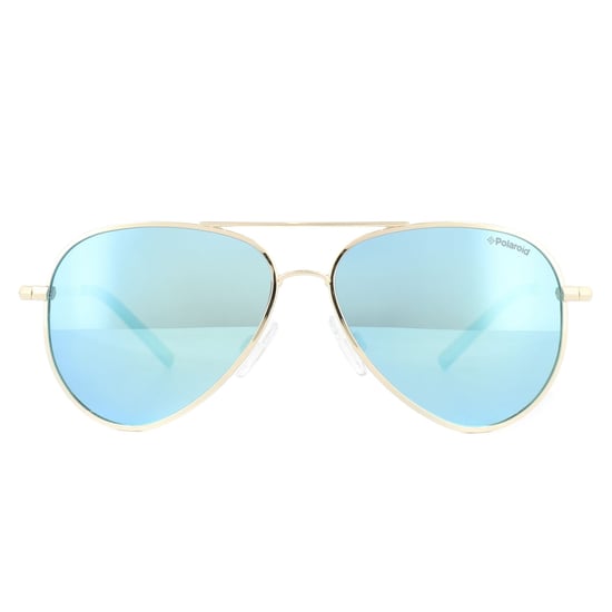 Polaroid Kids Aviator Kids Gold Blue Miror Polarized Sunglasses