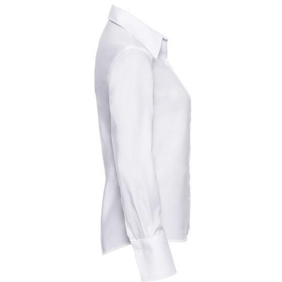 Russell Collection Bluse, Langarm, bügelfrei (Weiß) - Image 3