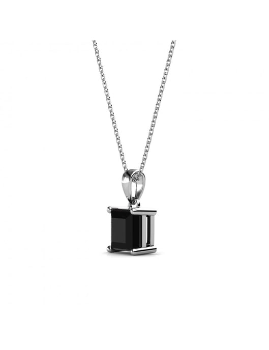 Einfacher quadratischer Anhänger - Silber und Schwarz - Image 3