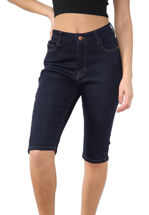 MYT Womens Magic Shaping hoch taillierte Denim-Shorts Indigo - Image 1