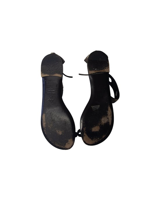 Giuseppe Zanotti Schlangenhautdruck Riemchensandalen in schwarzem Leder - Image 5