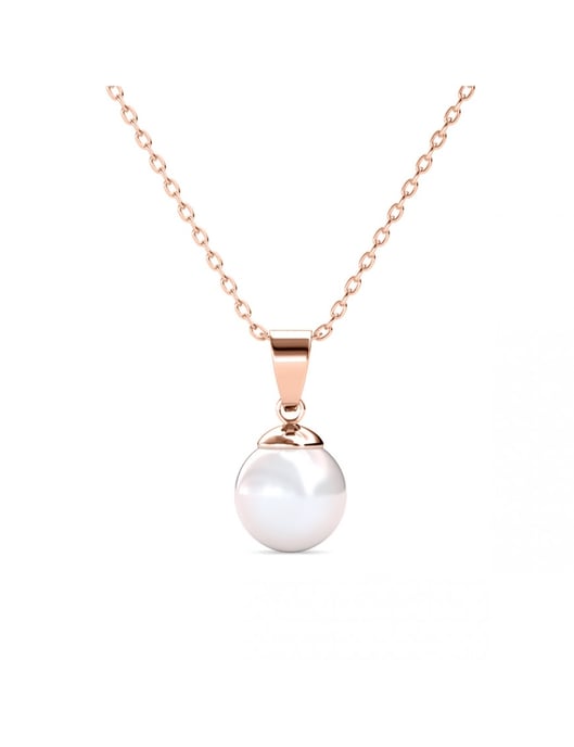 Vollmond-Perlen-Anhänger - Rose Gold und Kristall - Image 1
