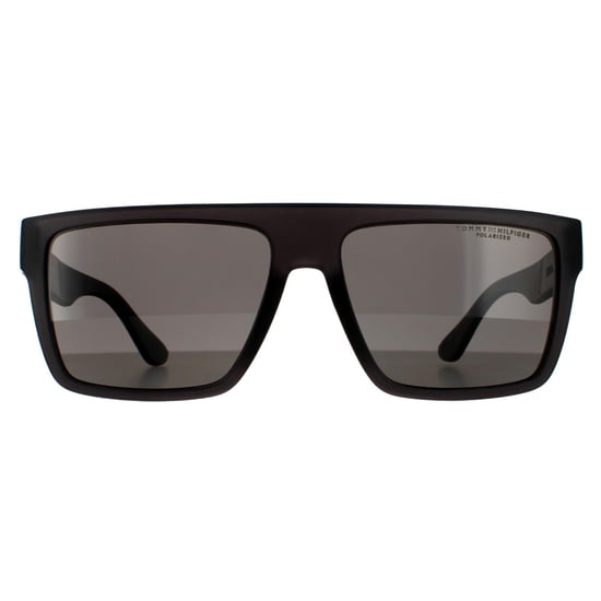 Tommy Hilfiger Rectangle Mens Matte Grey Grey Polarized Sonnenbrille - Image 1