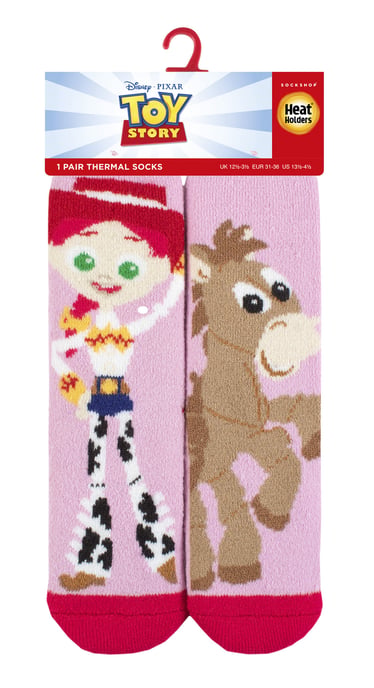 Kinder Toy Story Thermosocken | Wärmehalter | Winter-Neuheitssocken für Jungen & Mädchen | Woody & Buzz, Jessie & Bullseye - Jessie & Bullseye - Image 2