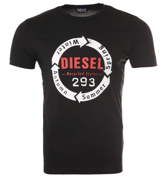 Men's Diesel T-Diego C1 Graphic Logo T-Shirt in Black