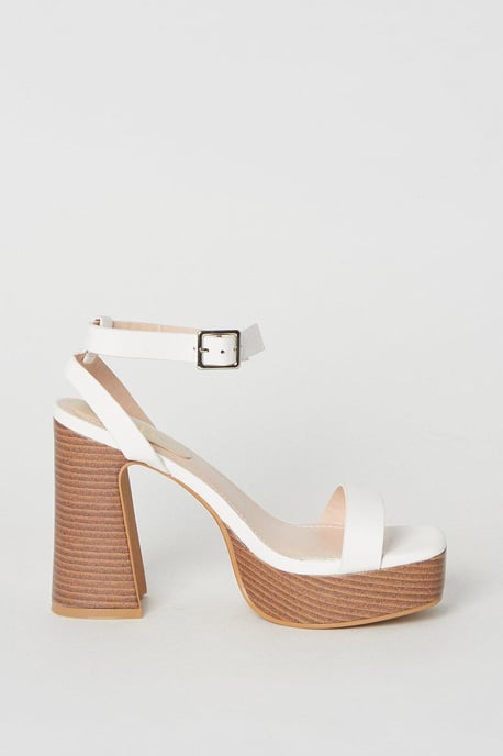 Faith: Ebony High Platform Heeled Sandals