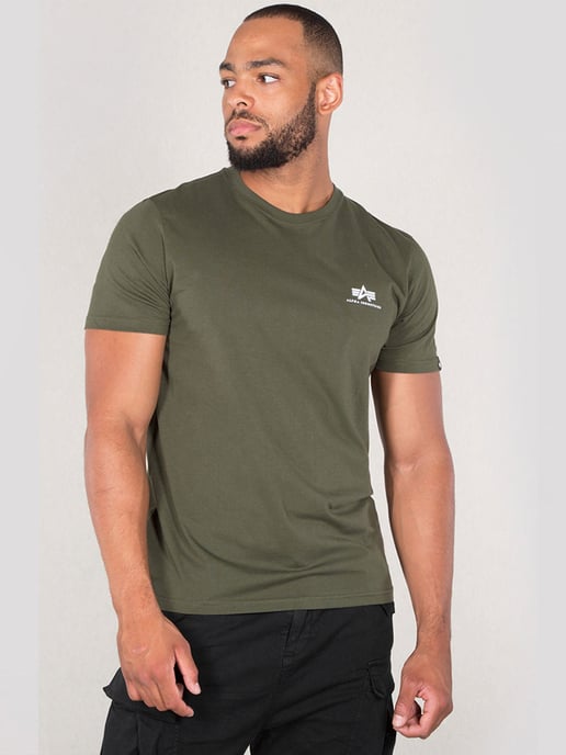 Alpha Industries Herren Basic T Kleinlogo in Oliv - Image 1