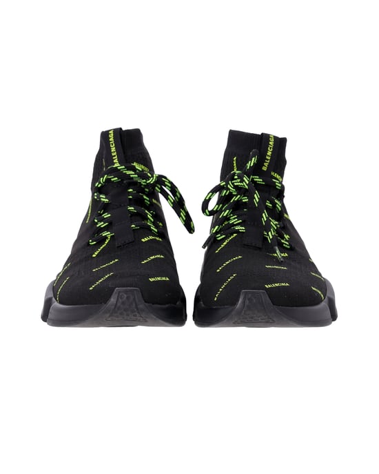 Balenciaga Speed Lace-Up Sneakers mit Allover-Print aus schwarzem Polyester - Image 2