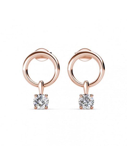 Octavia Ohrringe - Roségold und Kristall - Image 3