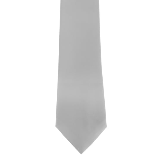 Premier Mens Plain Satin Krawatte (schmale Klinge) (2er-Pack) (Silbergrau) - Image 2