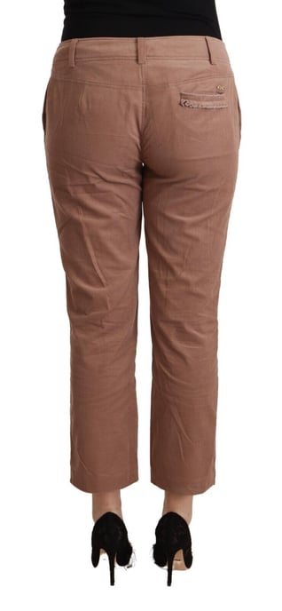 Costume National Damen Braune Baumwoll-Hosen mit schmalem Schnitt - Image 3