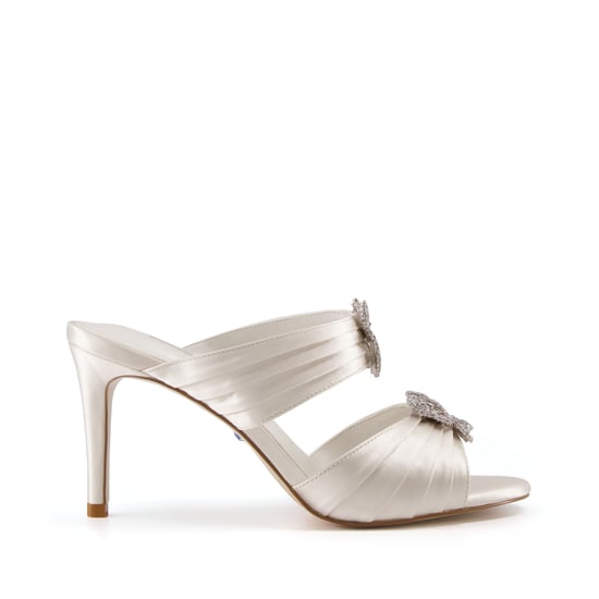 Dune Ladies Midnight - Crystal Brooch Heeled Mules