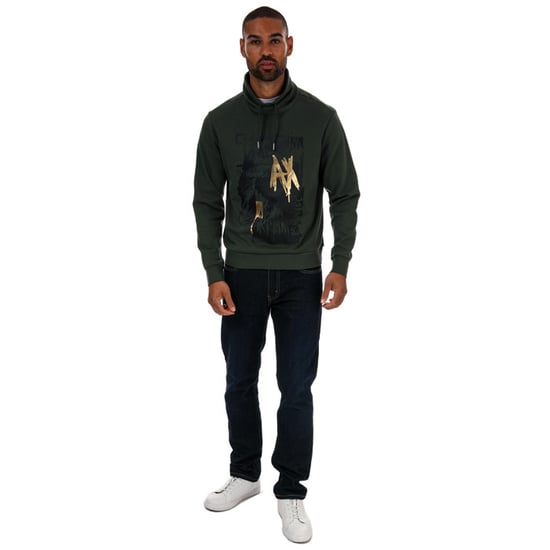 Men's Armani Exchange Graphic Logo Hoody in Green
